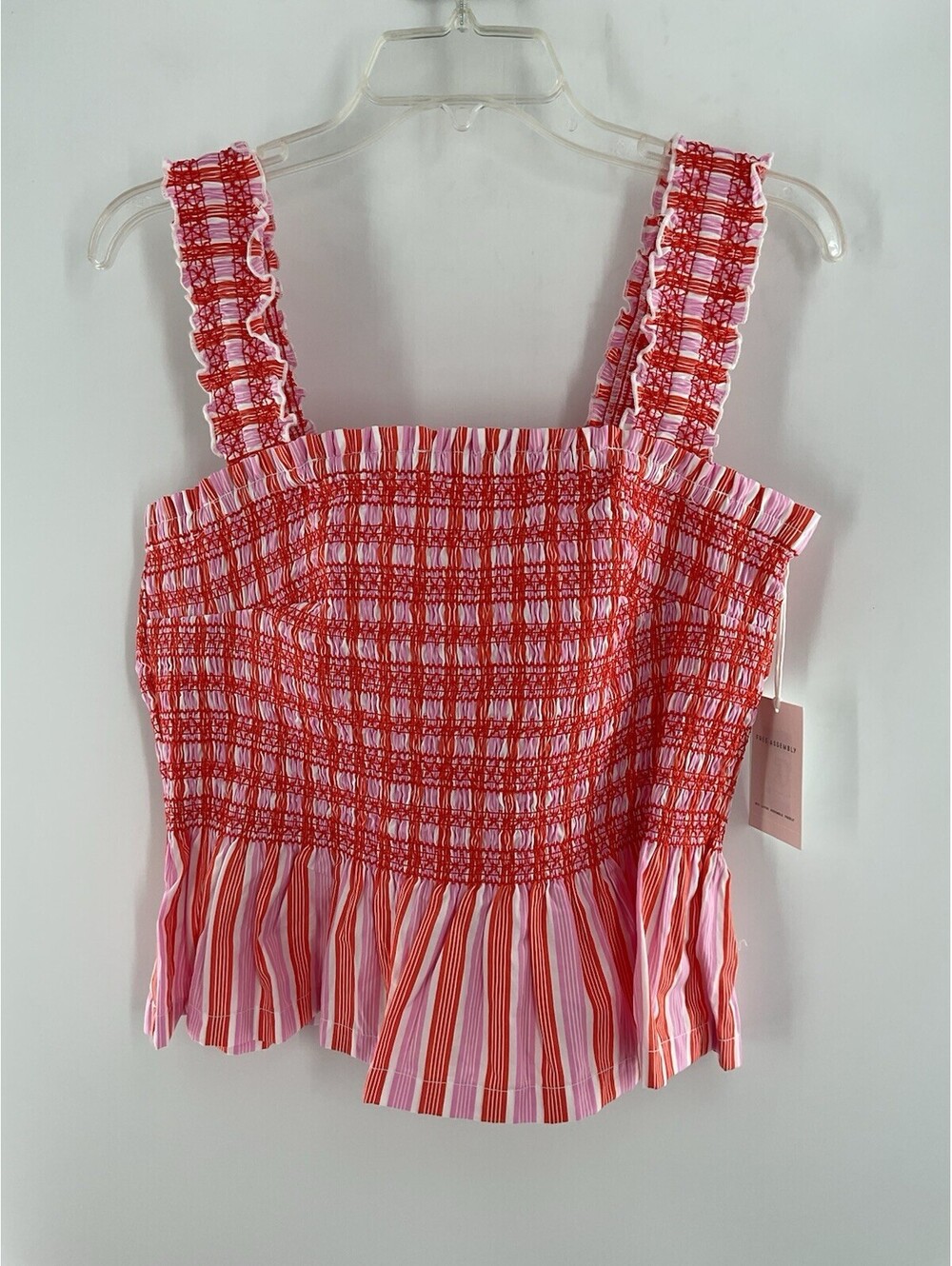 Free Assembly Women’s Large Maui Strip Popsicle Orange Tank Top NWT 017